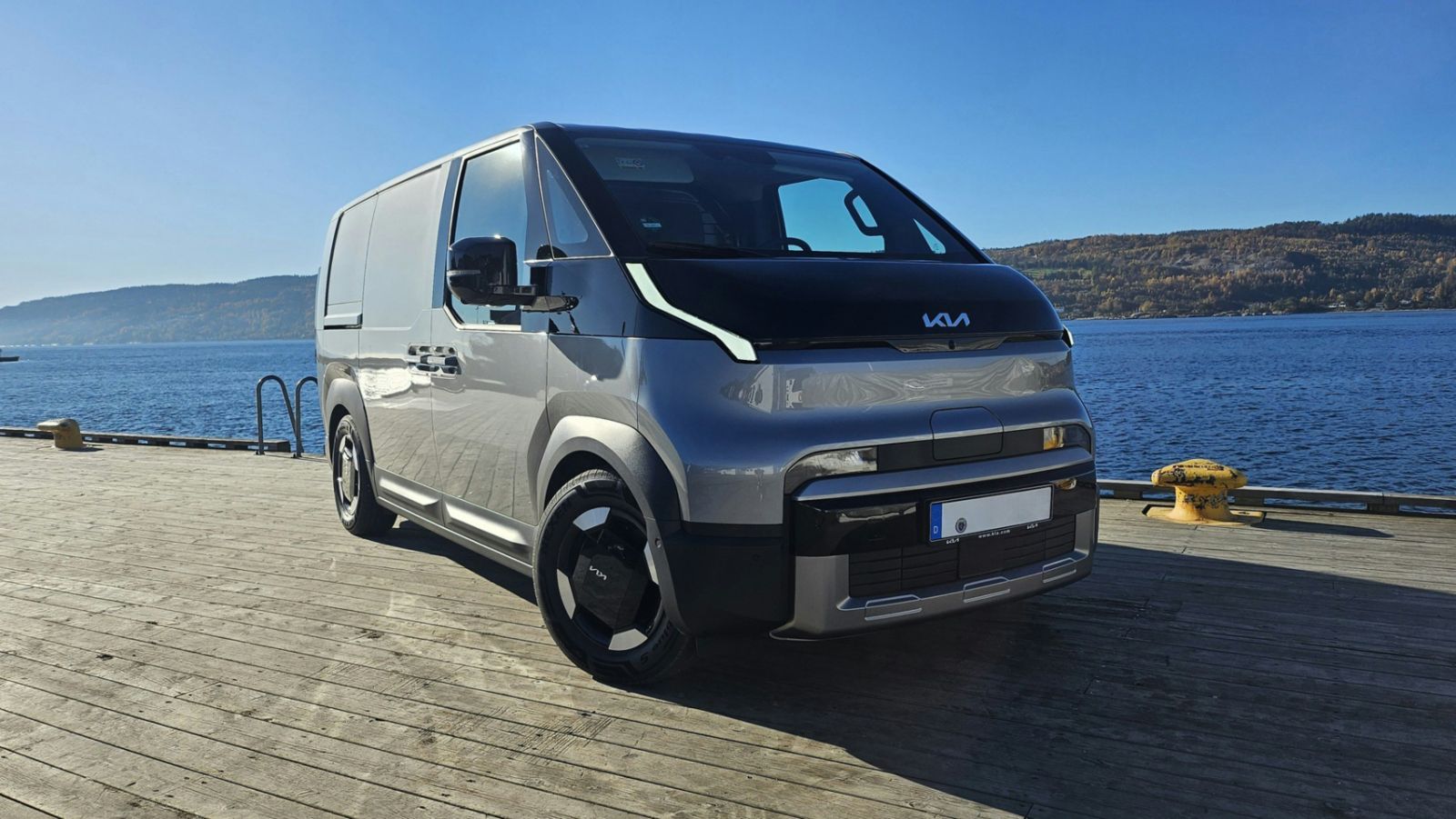Keith Ingram's electric Kia PV5 van, used for generator-free sustainable film shoots in Scotland